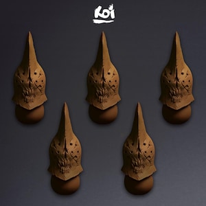 Blightlords - Miniatures heads Type 1 | 42mm | Custom | Death | Tabletop | Wargaming | Conversion | kit bashing | Chaos | Helmets | Decay