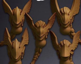 Ravenwings - 5 Miniatures Heads | 42mm | 32mm | Storm | Tabletop ...