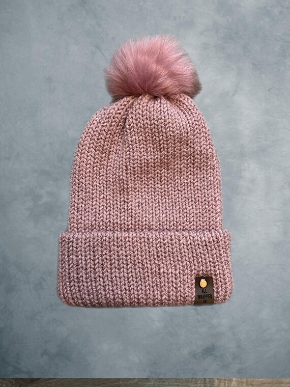 Knitted Hats With Removable Pom Pom - Etsy display picture 1