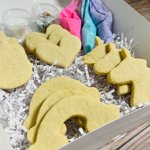Einhorn Regenbogen Thema Cookie Kit Cookie Dekorier Kit, Hausgemachte Geburtstagsfeier PYO Cookie Einhorn Party # 2