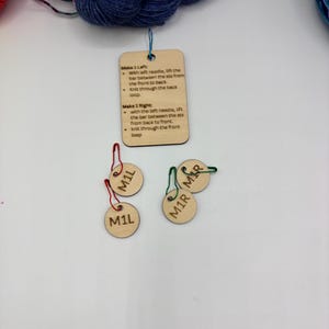 Sock Gusset Knitting Decrease Set – Wooden Stitch Markers & Reminder Tool image 14