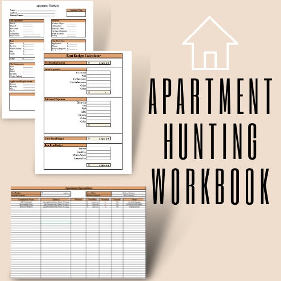 Apartment Hunting Workbook excel Etsy