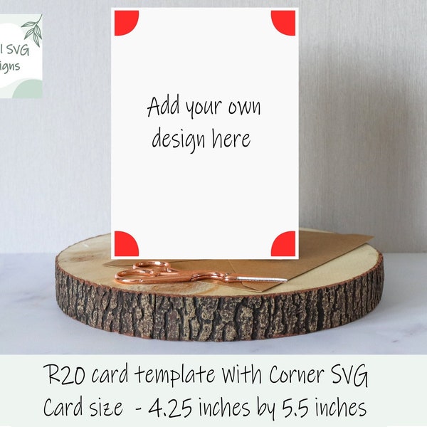 SVG: Insert card template with corners SVG, DIY card template, 4.25 inches by 5.5 inches, Cricut cards, make you own card, Insert card blank