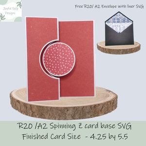 SVG: Spinning Z Fold card base template, R20 fun fold, A2 Fun fold, DIY cards, Cricut cards, Z Fancy Fold card, Card making files for Cricut