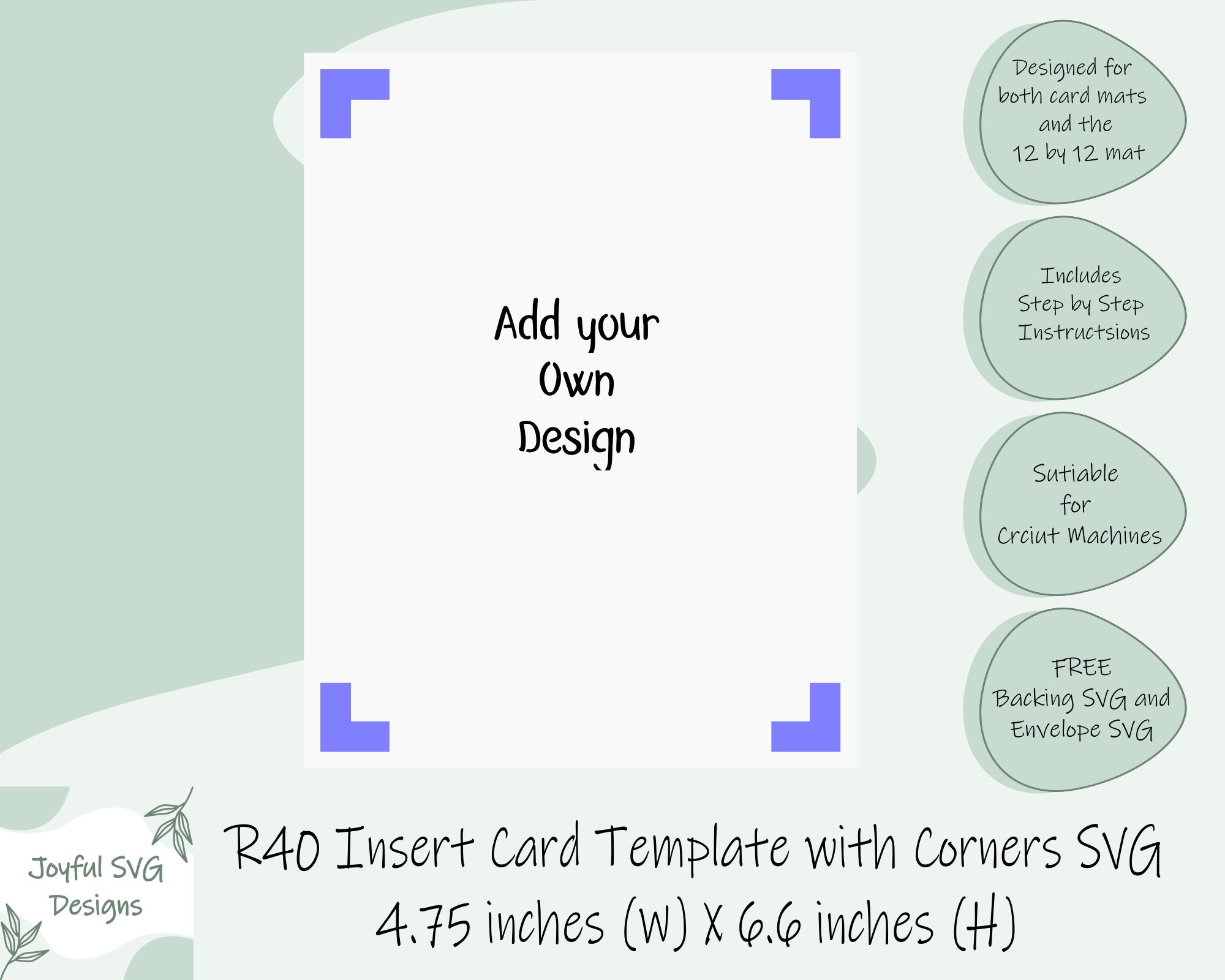 SVG: R40 Card Template With Corners SVG, DIY Card Template, 4.75 Inches ...