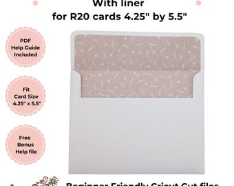 Envelope Template SVG for R20 Cards, Easy DIY Envelope File for Cricut, 4.25 x 5.5 Inch Envelope Design, Beginner-Friendly Crafting Template