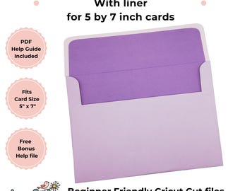 5 by 7 inch Envelope Template with liner SVG for Cricut machines, Cricut Envelope SVG, Cricut card envelope, DIY envelope, 5 by 7 inches