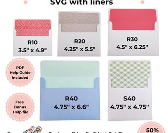 Envelope SVG Template Bundle: R10, R20, R30, R40, S40 with PDF Guide (Digital Download)