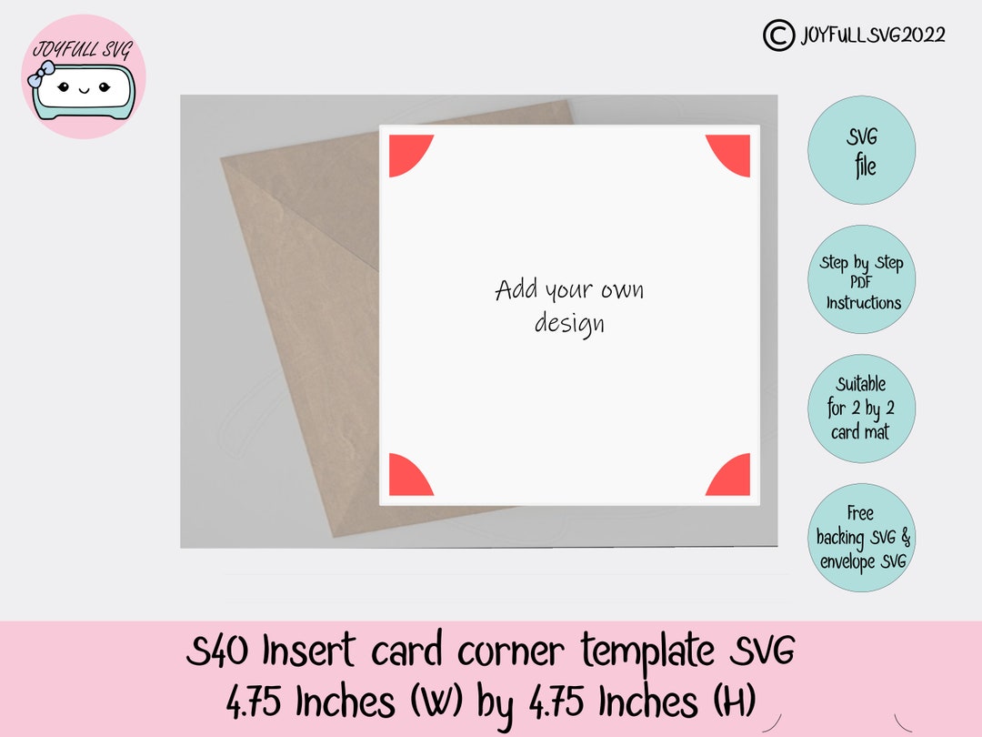 SVG: S40 Insert Card Corners Template SVG DIY Card Template - Etsy