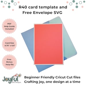 Modelo de cartão R40 SVG, modelo de cartão SVG, modelo de cartão DIY, 4,75 por 6,6, cartão Cricut, faça seu próprio cartão, arquivo de cartão Cricut R40 em branco