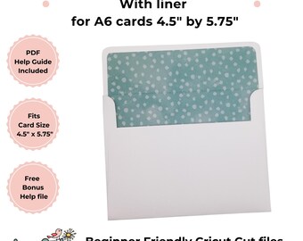 A6 Envelope Template with liner SVG for Cricut machines, Cricut Envelope SVG, Cricut card envelope, DIY envelope, 4.5 by 5.75 inches
