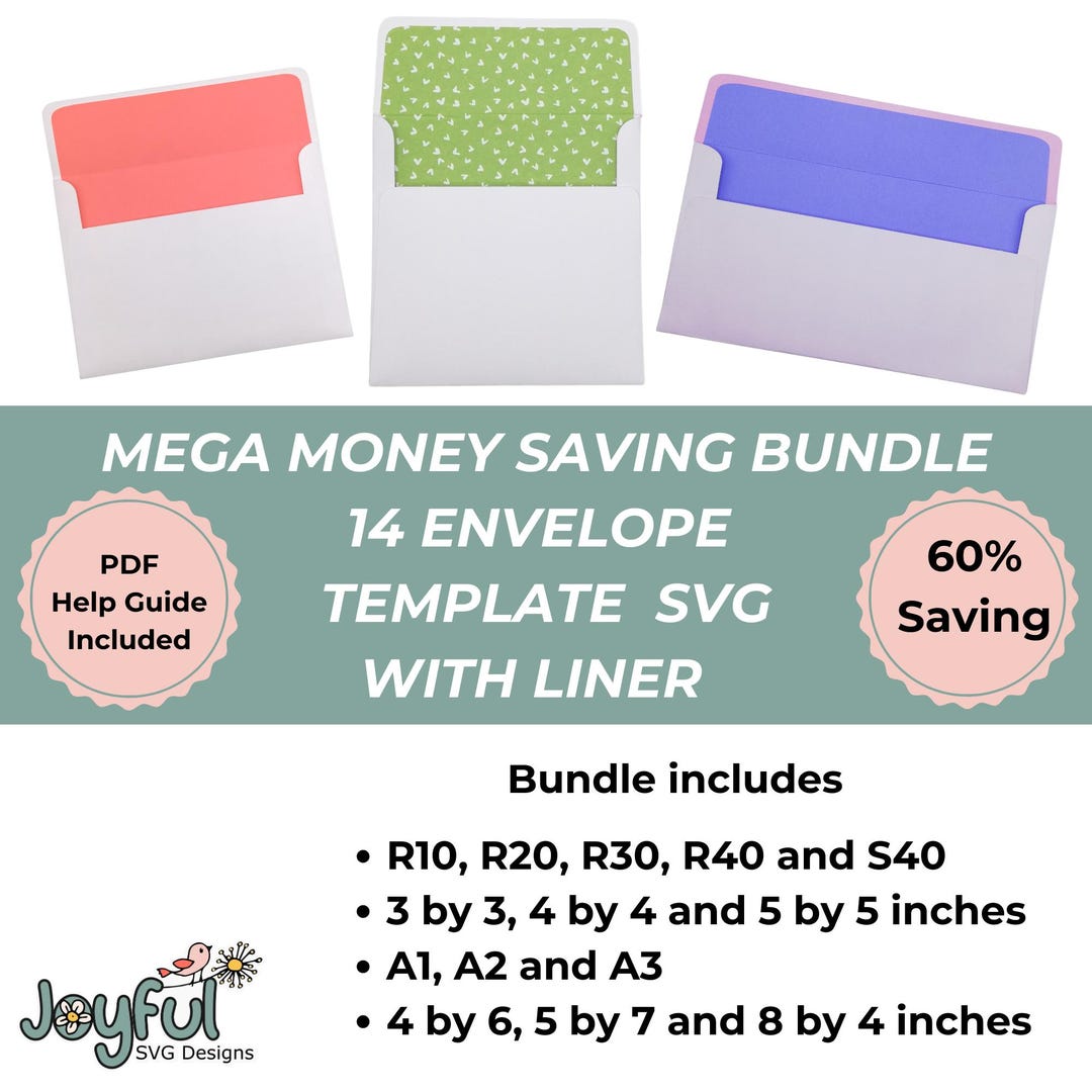 Ultimate Envelope SVG Bundle, 14 Envelope Templates With Liners, Cricut ...