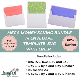 Ultimate Envelope SVG Bundle,  14 Envelope Templates with Liners, Cricut Envelope Cutting Files, envelope SVG, Card envelope, DIY envelope