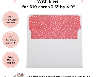 Envelope Template SVG for R10 Cards, Easy DIY Envelope File for Cricut, 3.5 x 4.9 Inch Envelope Design, Beginner-Friendly Crafting Template