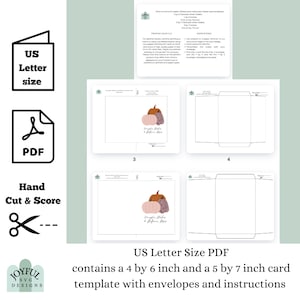 Printable Halloween Card Templates With Envelope, 5x7 and 4 X6 Card ...