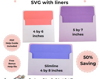 Envelope SVG Bundle: 4x6, 5x7, Slimline 4x8 Card Envelopes with PDF Guide (Digital Download)