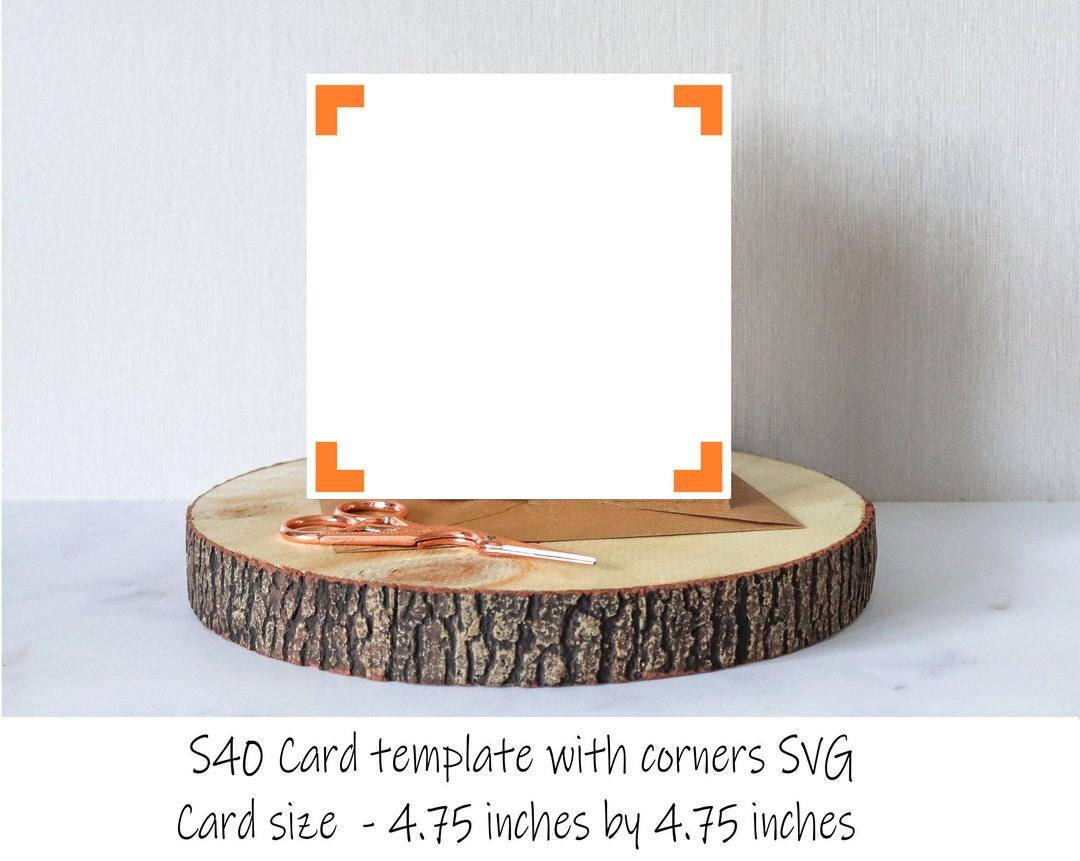 SVG S40 Insert Card Corners Template SVG, DIY Card Template, 4.75