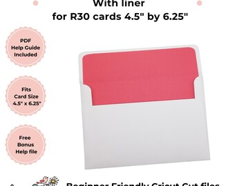 R30 Envelope Template SVG with Liner: PDF Guide, fits a 4.5x6.25 inch card (Digital Download)