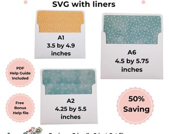 Envelope SVG Bundle: A1, A2, A6 Card Envelopes with PDF Guide (Digital Download)