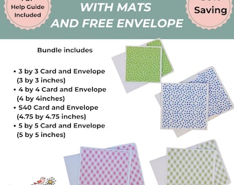 4 Square Card SVG Bundle, Matching Envelope & Liners  with PDF Guide (Digital Download)