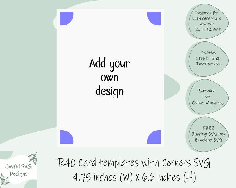 SVG Set of 8 R40 Insert Card Template With Corners SVG, DIY Card