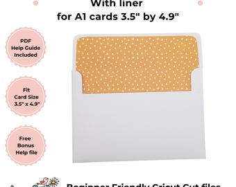 Envelope Template SVG for A1 Cards, Easy DIY Envelope File for Cricut, 3.5 x 4.9 Inch Envelope Design, Beginner-Friendly Crafting Template