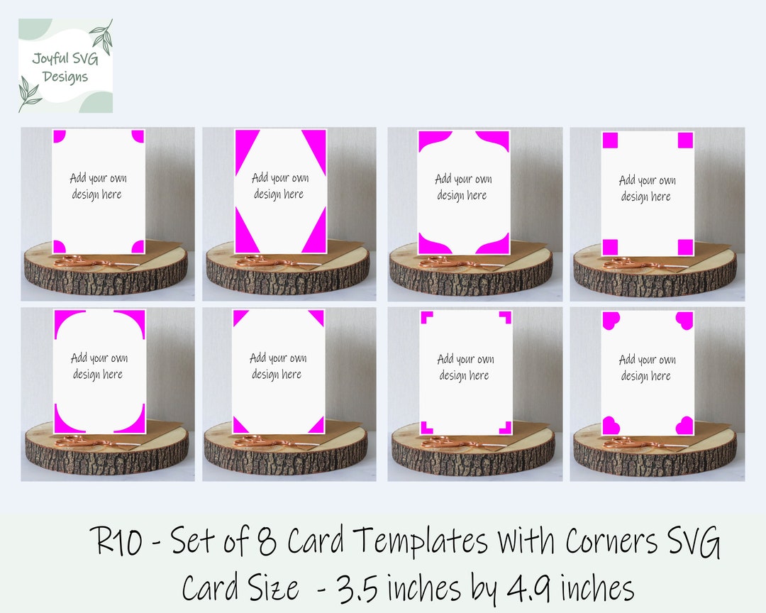 SVG Set of 8 R10 Insert Card Template With Corners SVG, DIY Card