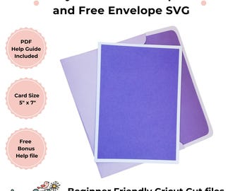 5x7 Card Template SVG: DIY Cricut Card, Envelope and PDF Guide (Digital Download)