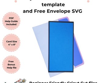 4 by 8 inch Slimline card template SVG, card template SVG, DIY card template, 4 by 8, Cricut card, make you own card, Blank Cricut card file