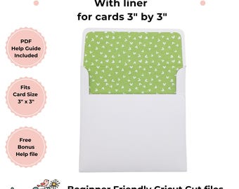 3 by 3 inch Envelope Template with liner SVG for Cricut machines, Cricut Envelope SVG, Cricut card envelope, DIY envelope ,3 by 3 inches