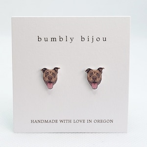PITBULL Earrings- Hypoallergenic Titanium Post,  Pitbull Puppy Dog Lover Pittie Earrings Kids Women Gift Present Dog Earrings