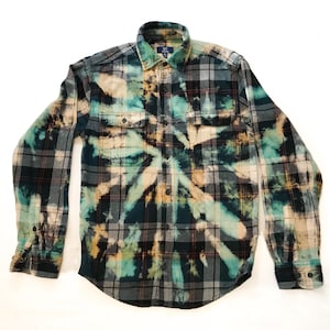 Flannel OOAK Reverse Tie-dye size Adult XS