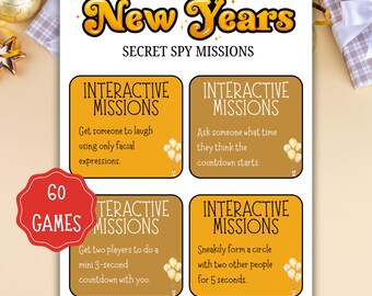New Year’s Secret Spy Mission Game Printable | Kids Fun Party Activity | NYE Countdown Game | Family Party Fun | Office, Classroom Games