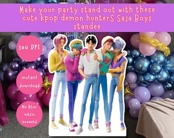 Printable Idol-Style Boys Standee Cutouts, DIY Kpop Party (Digital Download)