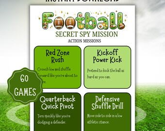 Football Secret Spy Mission Game Printable, Kids Football Party Game, Sports Birthday Activity, Team Building Classroom Game, Football Party