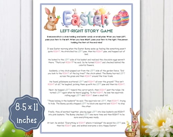 Left Right Easter Story Game Printable | Easter Party Pass the Gift Game | Easter Bunny Left Right Game | Family Classroom Holiday Activity
