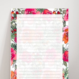 Papelería, Papelería imprimible, Papel de escritura imprimible, Papel de escritura de cartas botánicas, Conjunto de escritura, Papel de notas, floral,
