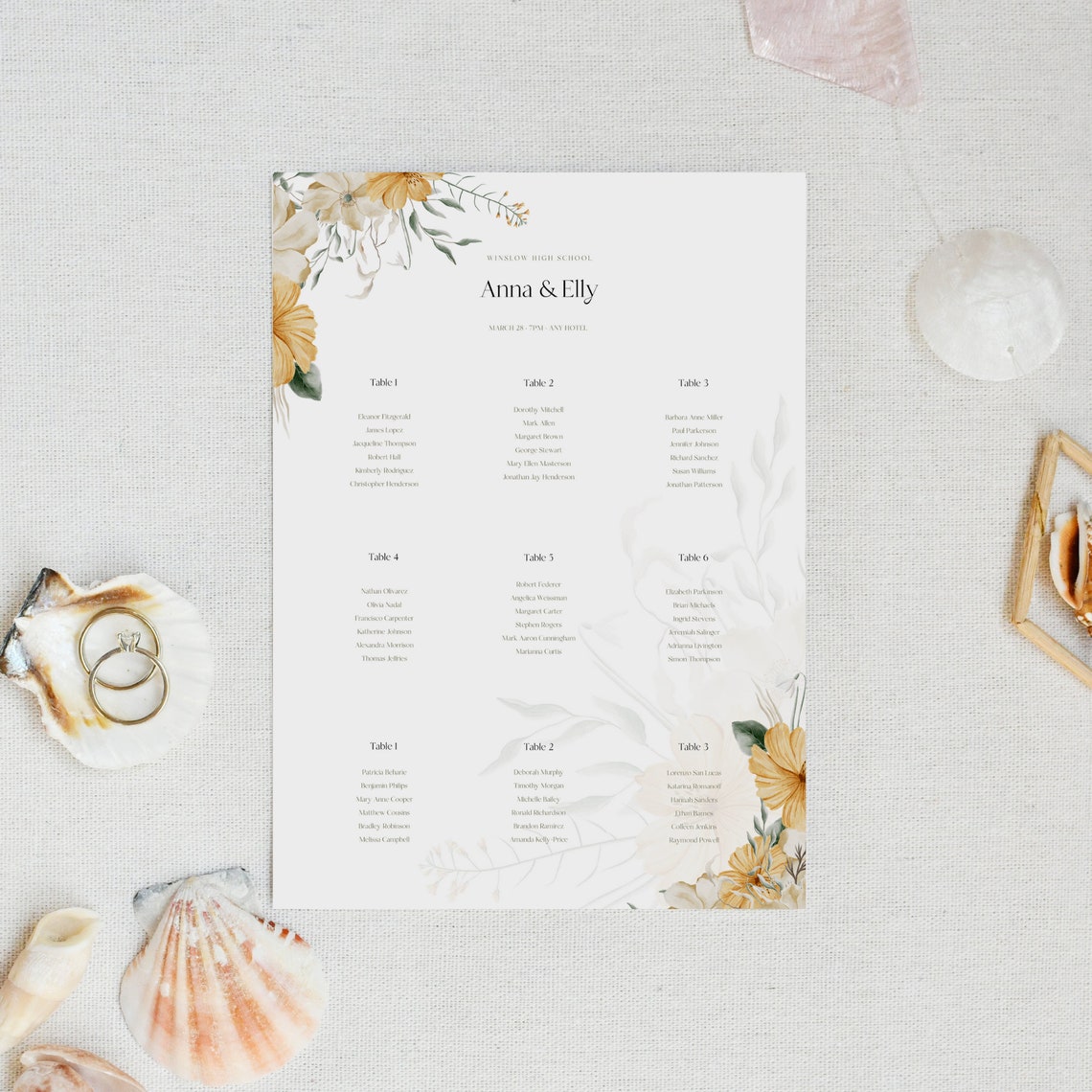 Seating Chart Seating Chart Sign Table Seating Chart Etsy