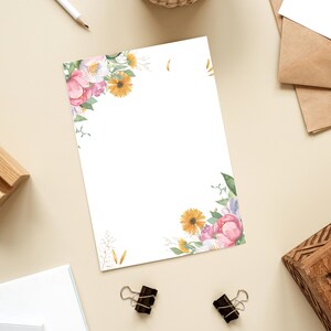 Papelería, Papelería imprimible, Papel de escritura imprimible, Papel de escritura de cartas botánicas, Conjunto de escritura, Papel de notas, floral,