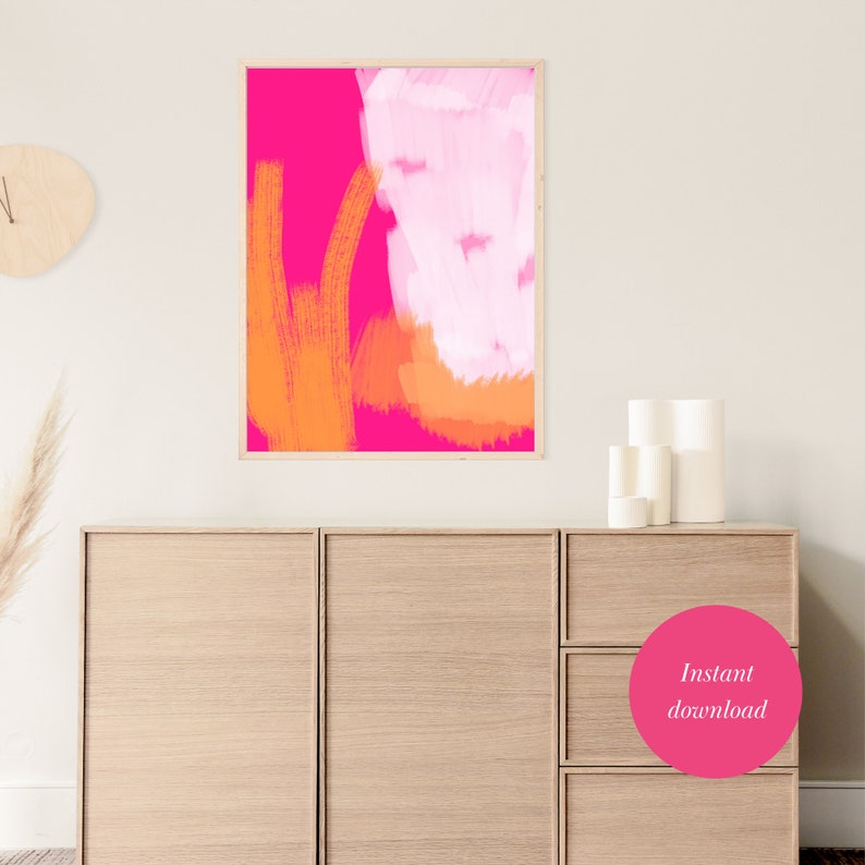 Hot Pink Wall Art Set of 3 Prints Set of 3 Pink Prints Over Etsy