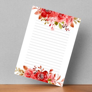Papelería, Papelería imprimible, Papel de escritura imprimible, Papel de escritura de cartas botánicas, Conjunto de escritura, Papel de notas, floral,