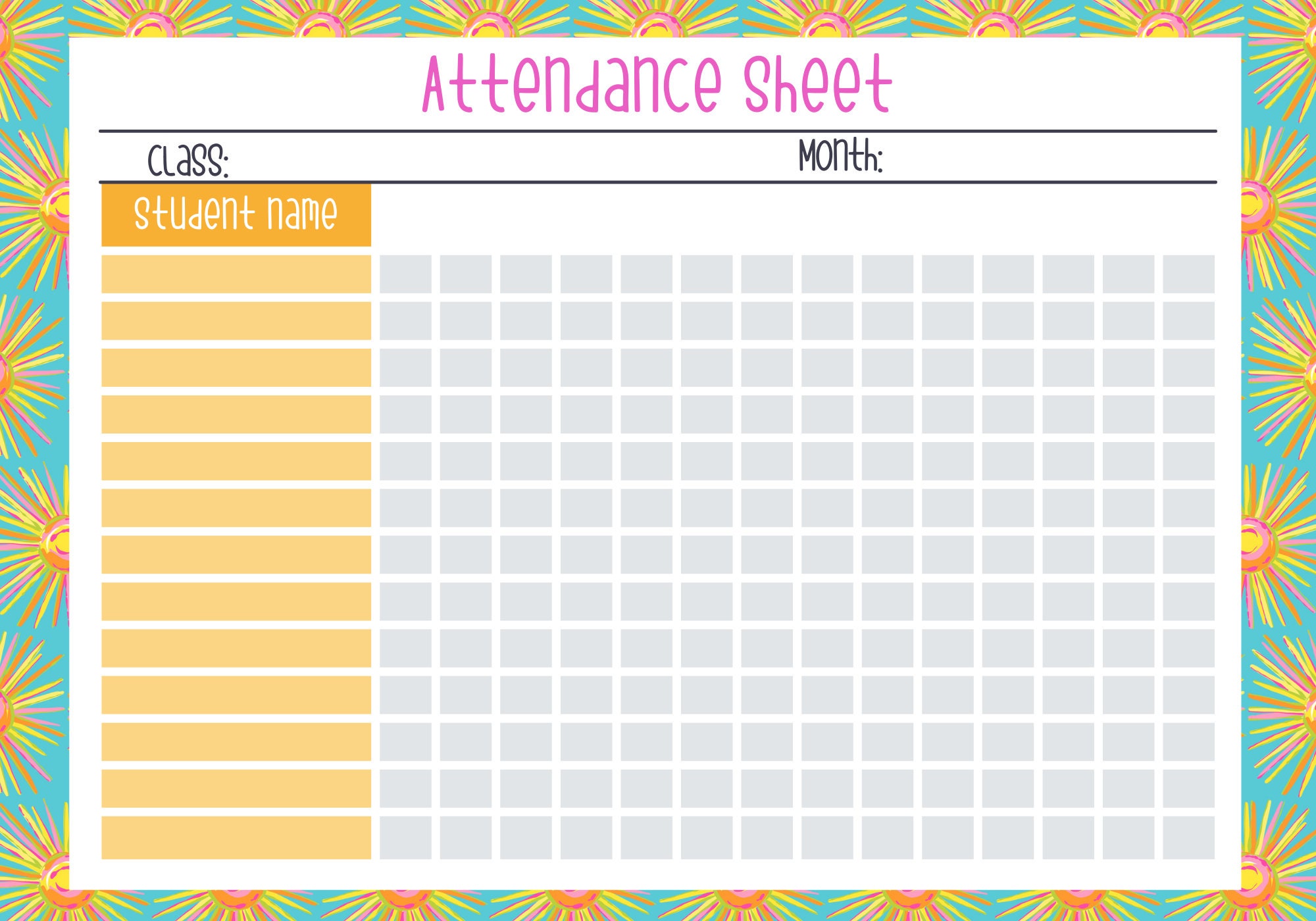 Printable Homeschool Attendance Sheet Teacher Log Digital Tracker