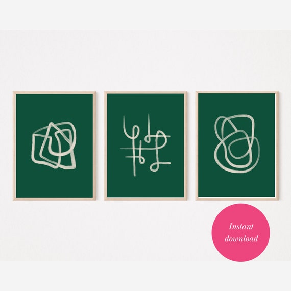 Dark Green Wall Art Emerald Green Wall Art Green Wall Decor Etsy