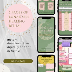 Mond Phase EmotionalReset Kit | Mond Notizbuch | Neu und Vollmond Ritualplaner (druckbar & digital)