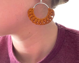 Crochet Hoop Earrings Pattern | Dangle Jewelry, Beginner (PDF Pattern)