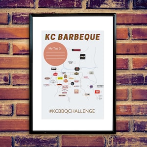Kansas City Missouri: (BBQ Challenge) Printable Wall Art Map