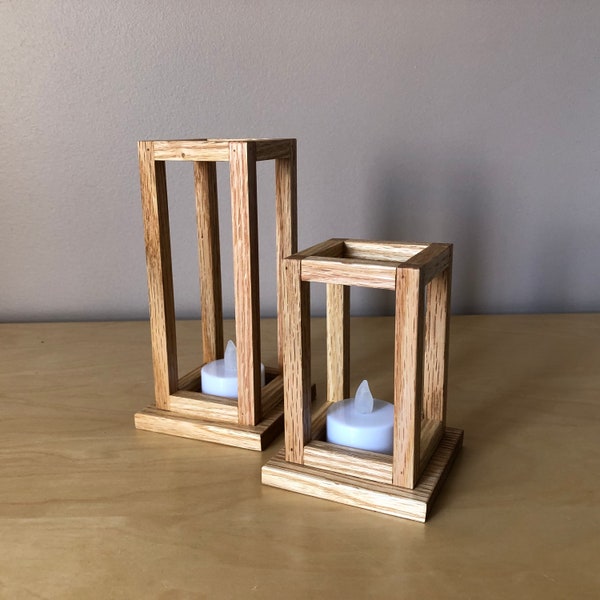 DIY Kit - Modern Mini Wood Lantern  - Needs assembly