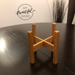 Wood Plant Stand - Small (5in), Boho stand