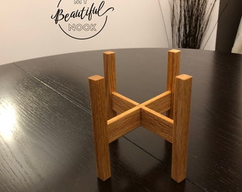 Wood Plant Stand - Small (5in), Boho stand