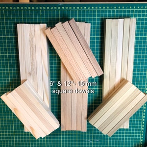 Square Wooden Sticks Crafts, Balsa Wood Dowel Rod Block